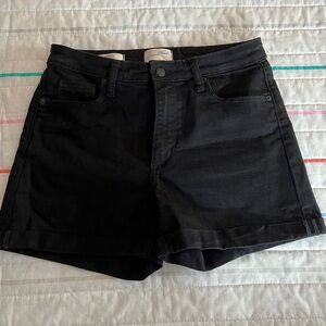 Black denim jean shorts